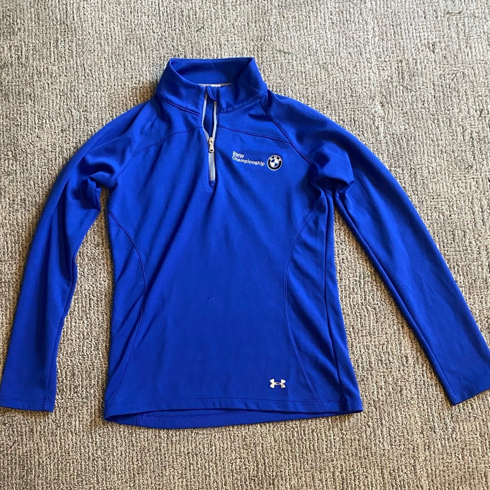 This is a youth large blue under armor BMV quarter zip that’s barley worn!